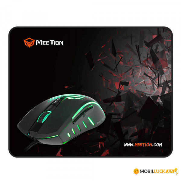  Gaming Combo Meetion MT-CO11 2in1 Mouse/MousePad Black (12927)