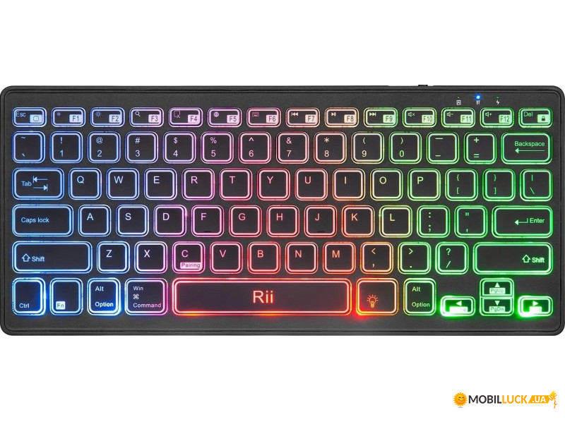  Rii K09 Multimedia Bluetooth Keyboard With Rainbow Backlit