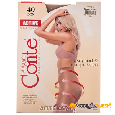   Conte Elegant ACTIVE 40 den 6 Natural