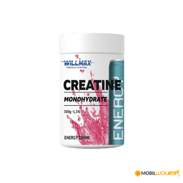  Willmax Creatine Monohydrate 500 g energy drink