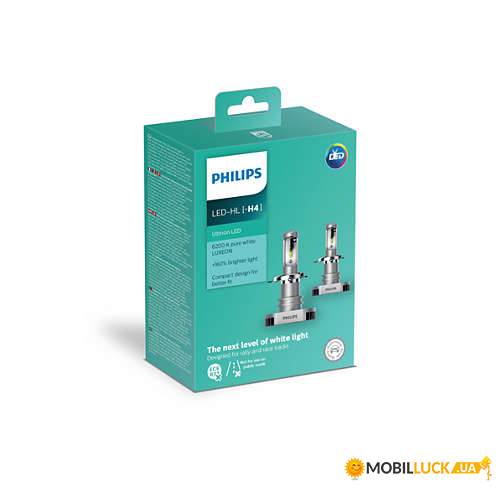  c Philips H4 LED 11342ULWX2 Ultinon +160% 6200K