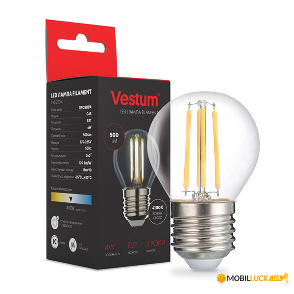   Vestum LED G45 27 4 220V 4100