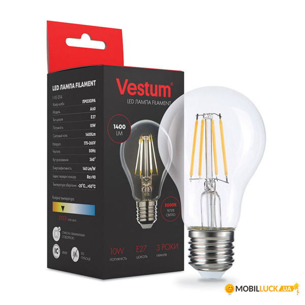   Vestum LED A60 E27 10W 220V 3000K