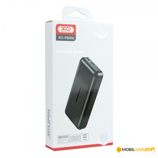  Power bank XO PB302-B 20000 mAh Black