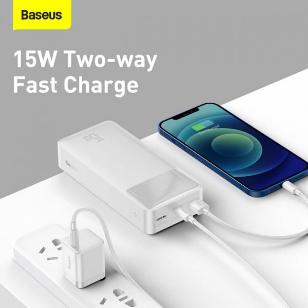  BASEUS Bipow Digital Display Power bank 30000mAh |2USB/1Type-C, 3A/15W, QC| (PPDML-K02) 