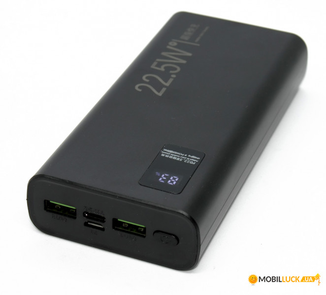  Power Bank HQ-Tech PD22.5W-20 Black, 20000mAh, 22.5W, SCP/PD, LCD