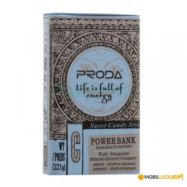   Power Bank Proda Cooltaste PPL-24 10000mAh Blue 