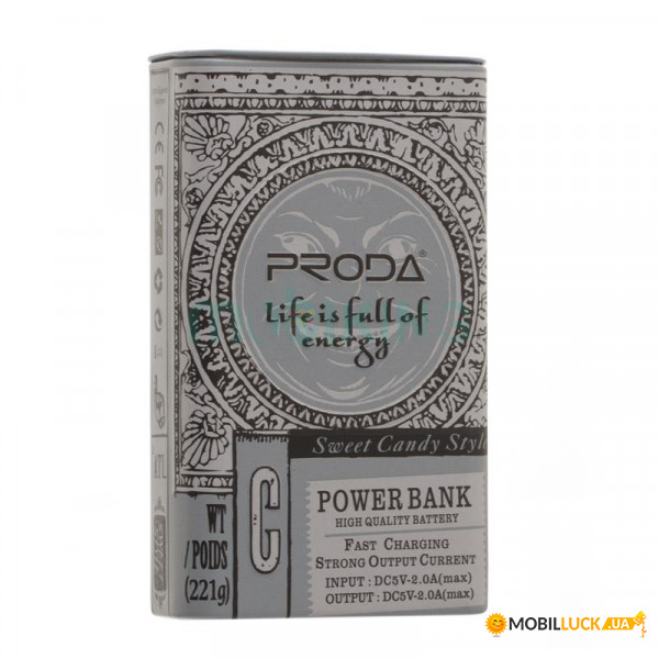   Power Bank Proda Cooltaste PPL-24 10000mAh Gray 