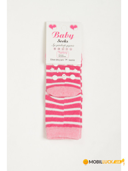  Baby Socks 0-12 mon ,  (KV-0007P_Pink-white)