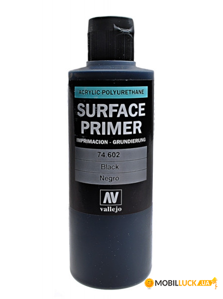 -  Vallejo Black Primer 200  (VLJ74602)