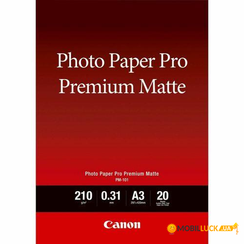  Canon A3 Photo Paper Premium Matte PM-101 20  (8657B006)