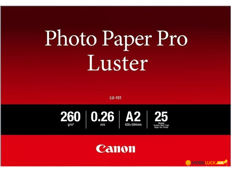  Canon A2 Luster Paper LU-101 25 (JN636211B026)