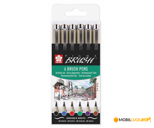    Sakura Pigma Brush Basic 6  (8712079422462)