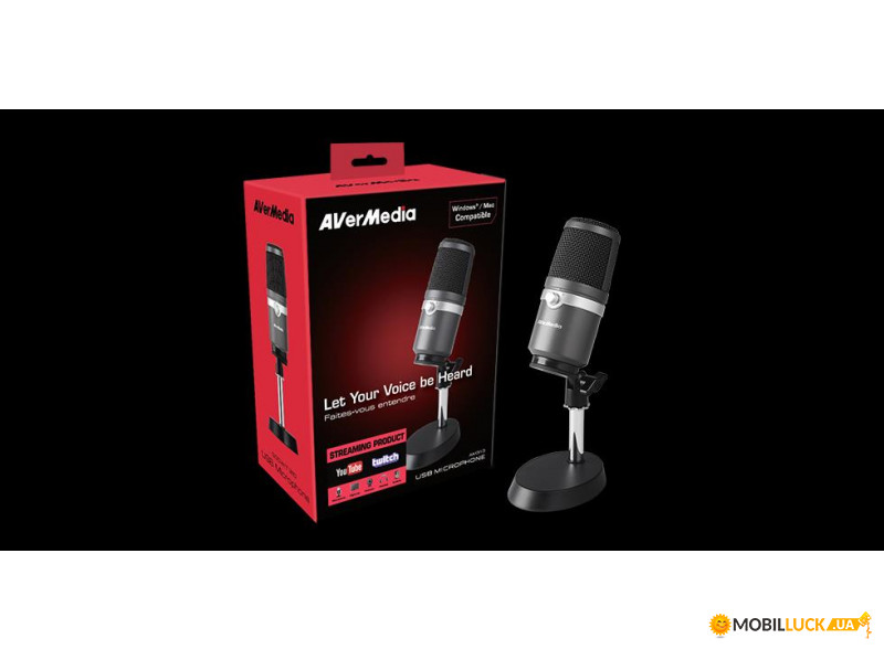  AVerMedia USB microphone AM310 Black (40AAAM310ANB)