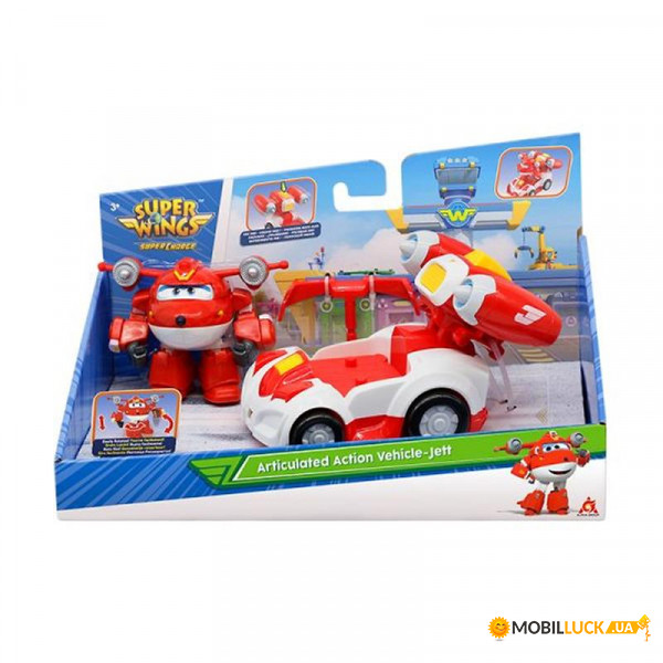   Super Wings Supercharge Articulated Action Vehicle Jett,  (EU740991V)