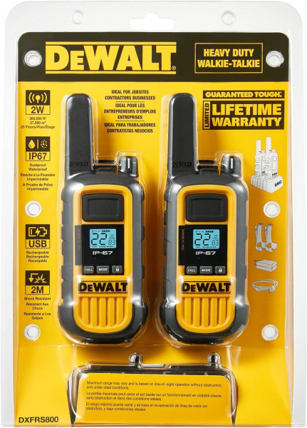  2  DeWalt Heavy Duty Walkie-Talkie DXFRS800