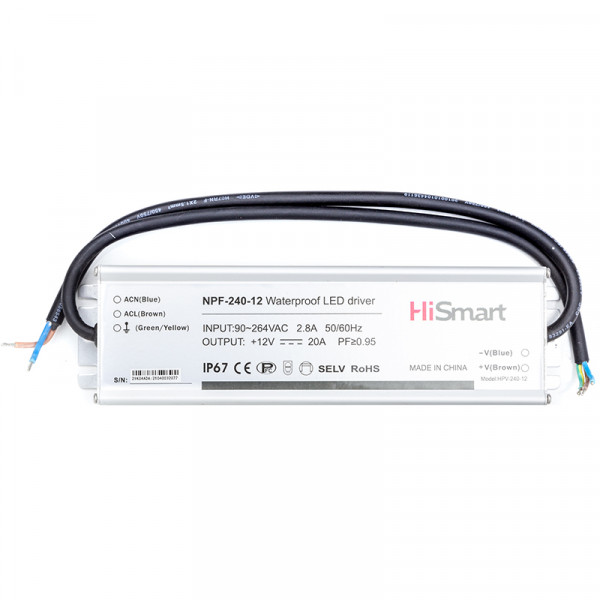   HiSmart 12V, 20A, 240W, PFC, IP67