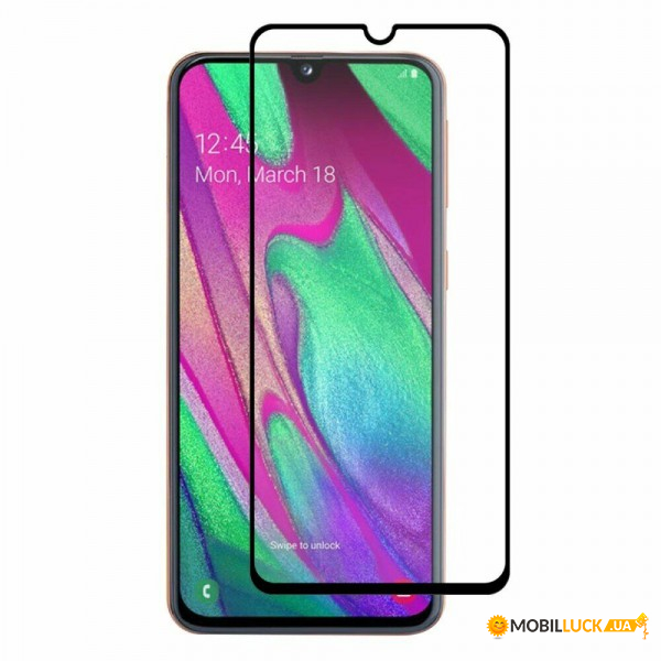  c TTech Full Cover 3D Series 9H Samsung Galaxy A40 2019 Black (BS-000064464)