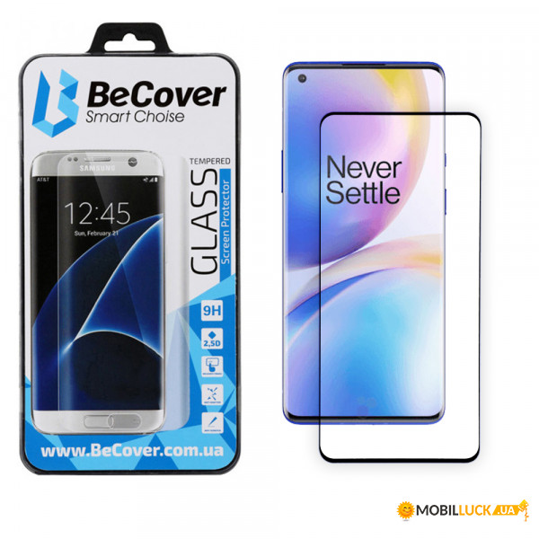   3D Curved Edge BeCover  OnePlus 8 Pro Black (704827)