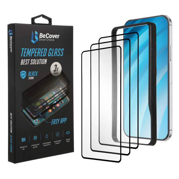   Premium 3  Easy Installation BeCover  Xiaomi Redmi Note 9S / Note 9 Pro / Note 9 Pro Max Black (705484)