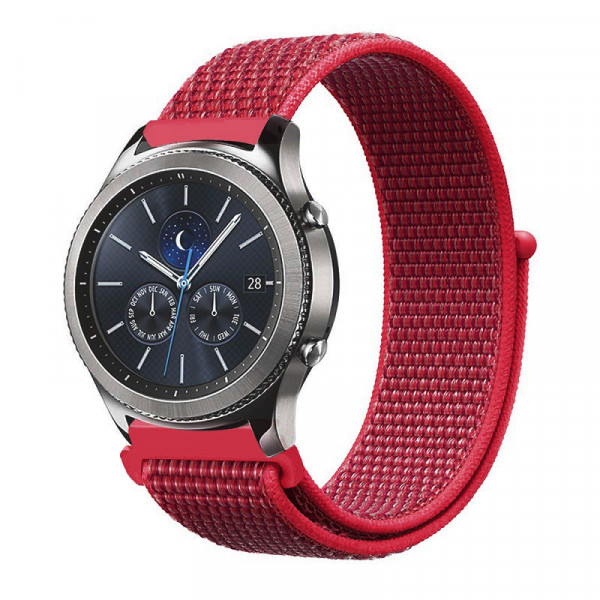  Nylon Style BeCover  Samsung Galaxy Watch 42mm / Watch Active / Active 2 40/44mm / Watch 3 41mm / Gear S2 Classic / Gear Sport Red (705822)