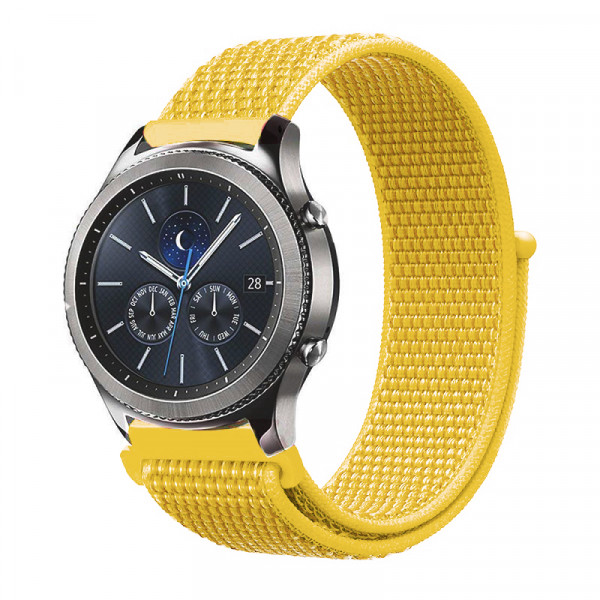  Nylon Style BeCover  Samsung Galaxy Watch 42mm / Watch Active / Active 2 40/44mm / Watch 3 41mm / Gear S2 Classic / Gear Sport Yellow (705824)