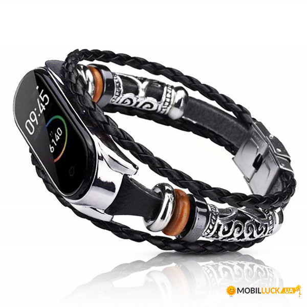  Jewellery Band BeCover  Xiaomi Mi Smart Band 5 Black-Silver (705912)