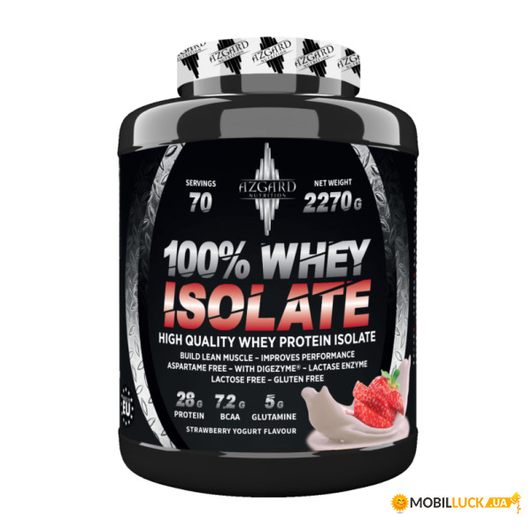  Azgard Nutrition 100% Whey Isolate 2270g Strawberry Yogurt