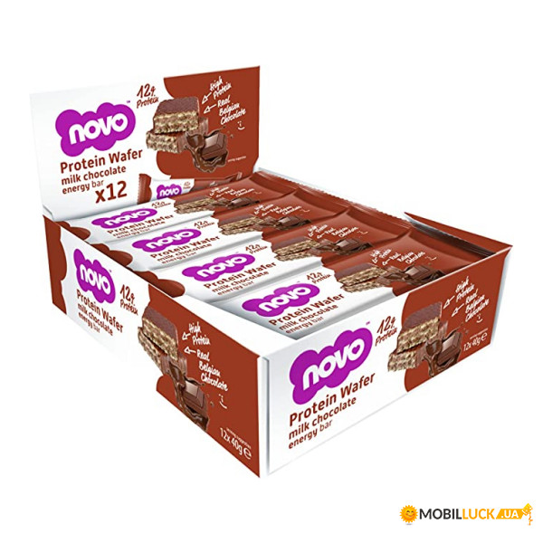  Novo Nutrition Protein Wafer bar 12x40g Milk Chocolate