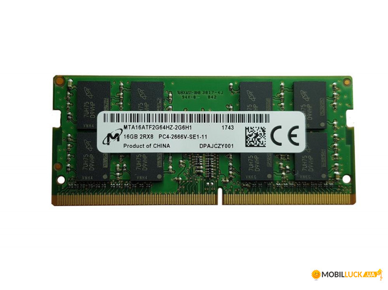  Micron 16Gb SO-DIMM DDR4 2666 MHz (MTA16ATF2G64HZ-2G6H1)