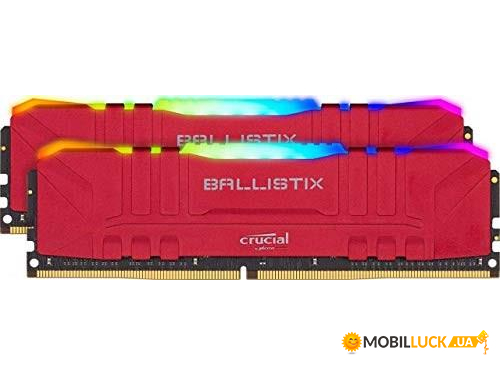  Micron Crucial DDR4 3000 32GB KIT (16GBx2) Ballistix RGB Red (BL2K16G30C15U4RL)