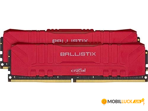  Micron Crucial DDR4 2666 16GB KIT (8GBx2) Ballistix Red (BL2K8G26C16U4R)