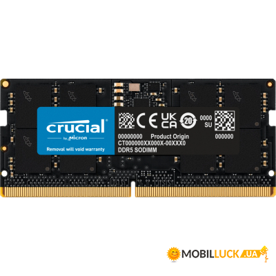     SoDIMM DDR5 16GB 4800 MHz Micron (CT16G48C40S5)