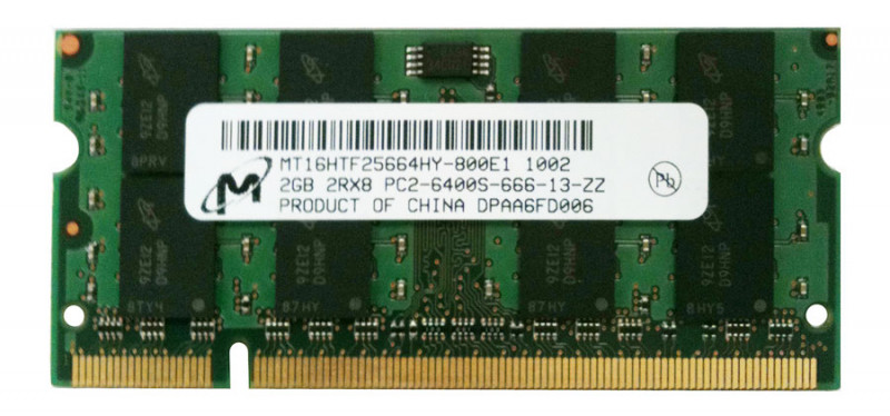   SO-DIMM 2GB/800 DDR2 PC6400 Micron (MT16HTF25664HY-800E1) 