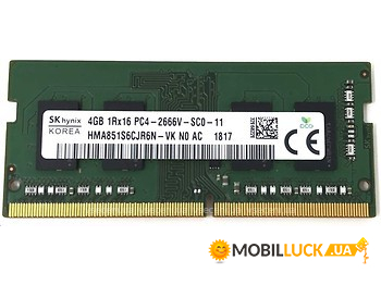  SK hynix 4Gb SO-DIMM DDR4 2666 MHz (HMA851S6DJR6N-VK)