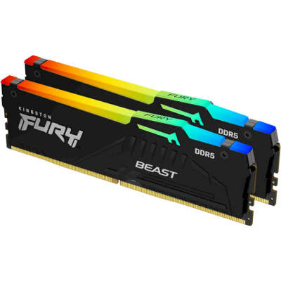     DDR5 64GB (2x32GB) 4800 MHz FURY Beast RGB Kingston Fury (ex.HyperX) (KF548C38BBAK2-64)