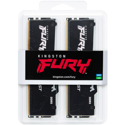     DDR5 64GB (2x32GB) 4800 MHz FURY Beast RGB Kingston Fury (ex.HyperX) (KF548C38BBAK2-64)
