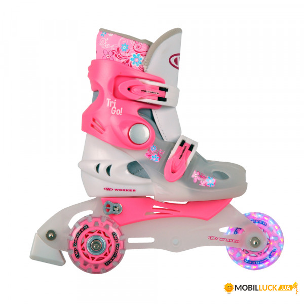   WORKER TriGo Skate LED     -  XS 26-29/Pink (13365-XS-1)