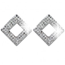  Biojoux Trendy Crystal Open Square 12 mm White