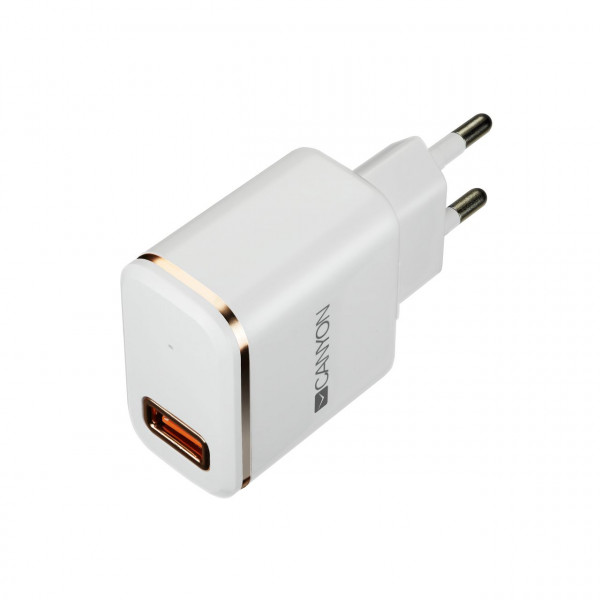    Canyon 1USB 2.1A White (CNE-CHA043WR) + cable Lightning