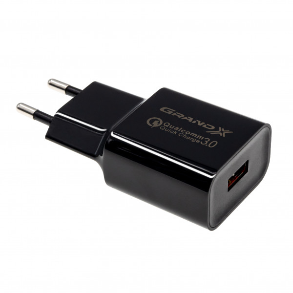   Grand-X Charge 1USB 3A Q3.0 Black (CH-350B)