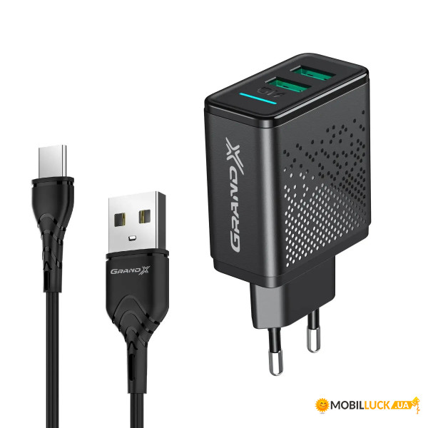   Grand-X (2xUSB 3.1) Black   Type C (CH-60T)