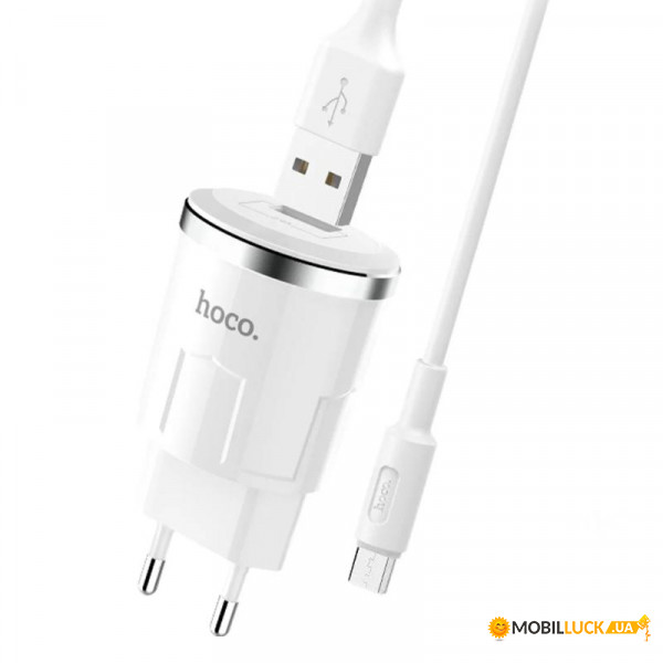    1USB Hoco C37A + Cable MicroUSB 2.4A White