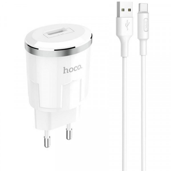    1USB Hoco C37A + Cable Type-C 2.4A White