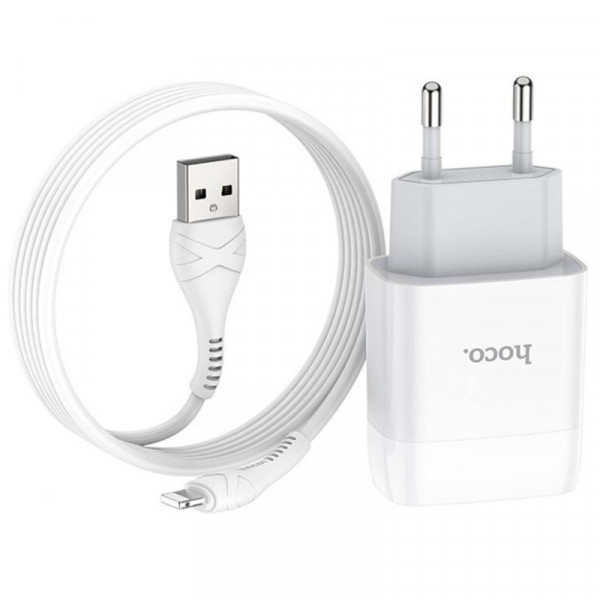    1USB Hoco C72A QC 3.0 + Cable Lightning 2.1A White