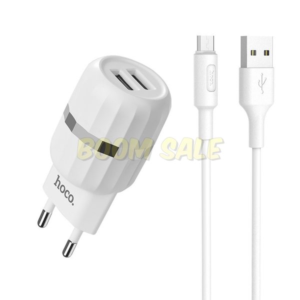   Hoco C41A + Micro  2 USB 2.4A White