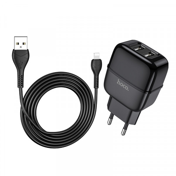    Hoco C77A (2USB)   Lightning Black