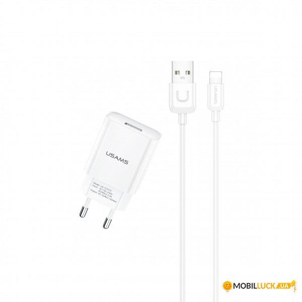   Usams Lightning cable Charger Kit T21 White