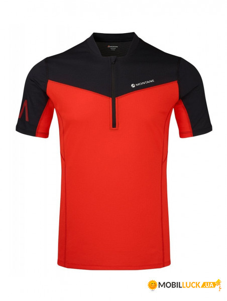  Montane Dragon Zip T-Shirt Flag Red L