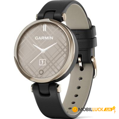 - Garmin Lily CreamGold Black Leather (010-02384-B1)